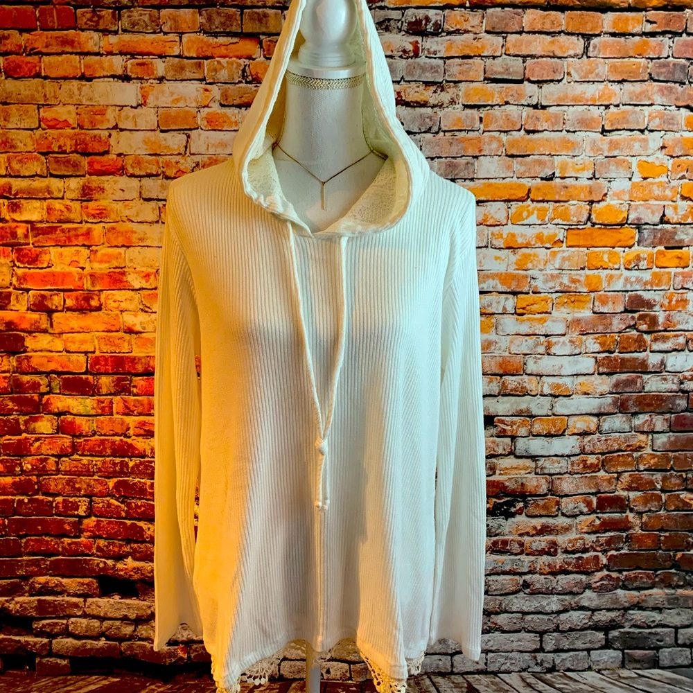 Staccato Knit Top with Hood